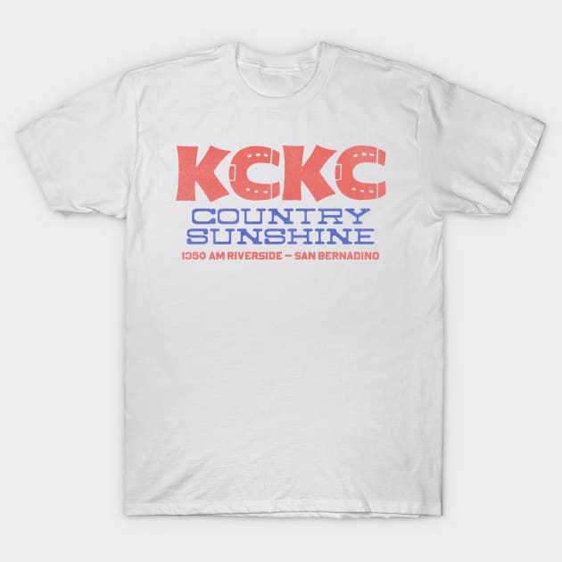 Retro KCKC 1350 AM Riverside / San Bernardino Radio Station T-Shirt by darklordpug